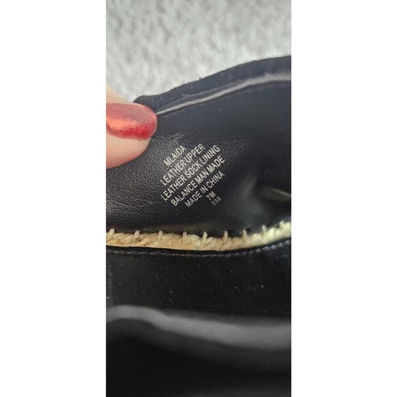 Marc Fisher LTD MLAIDA Black Suede Espadrille Platform Wedges Heels Sandals Sz 7 - Picture 5 of 6